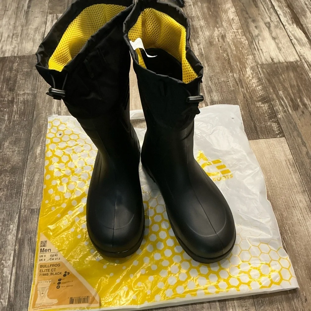 Shoes For Crews Men's Black Work Water Resistant Boots Size 9